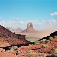 Písečná bouře v Monument Valley